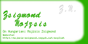 zsigmond mojzsis business card